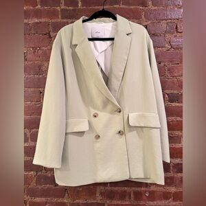 Over sized Pistachio colored crepe blazer